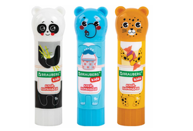 Клей-карандаш BRAUBERG KIDS, Зверята: панда, слон, леопард 272473, 9 г, 3 штуки