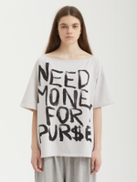 Женская Футболка Broke Af Off White Text Graphic Off Shoulder Oversized