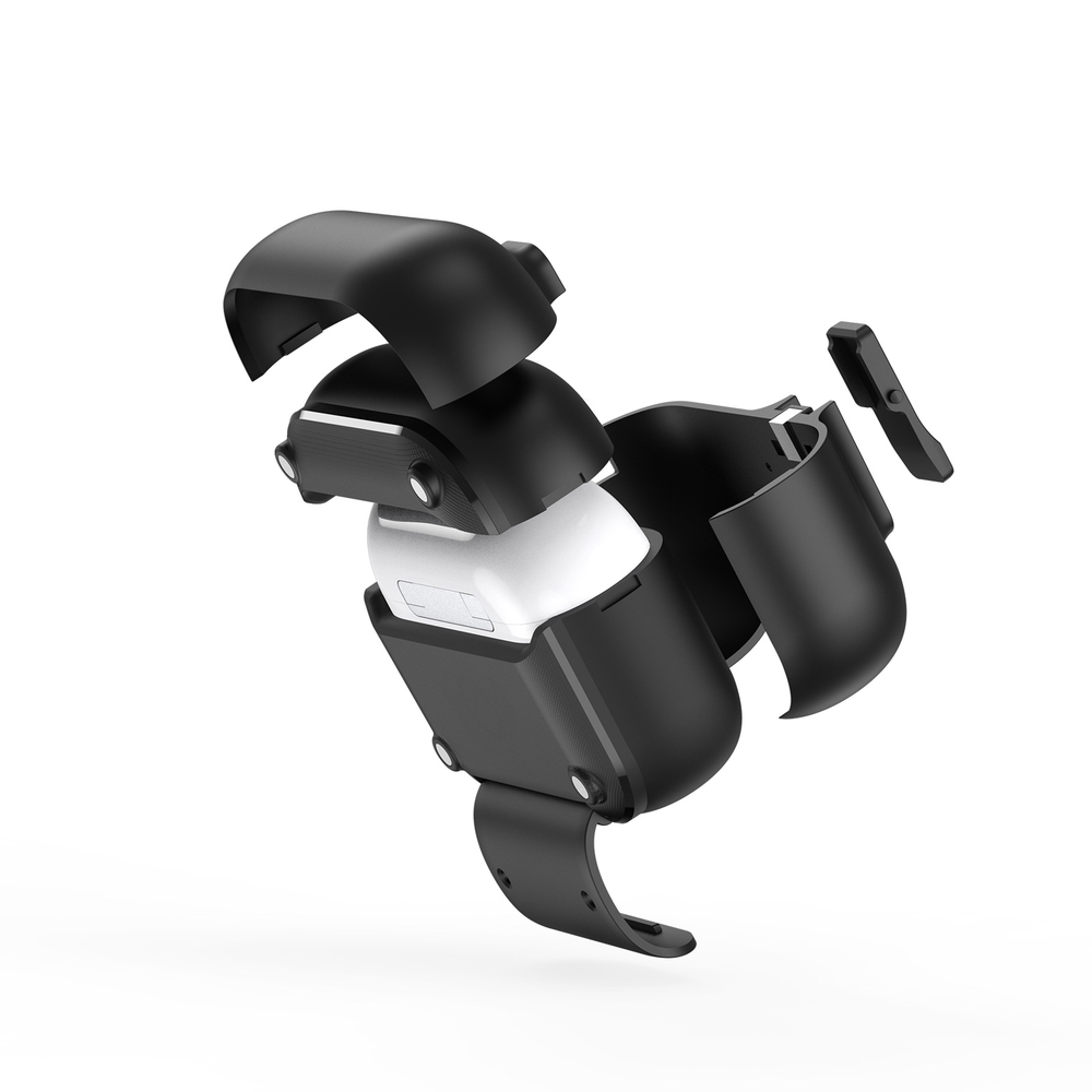 Усиленный чехол черного цвета с замком и подставкой для наушников AirPods Pro 3, серия PECQ Series от Dux Ducis