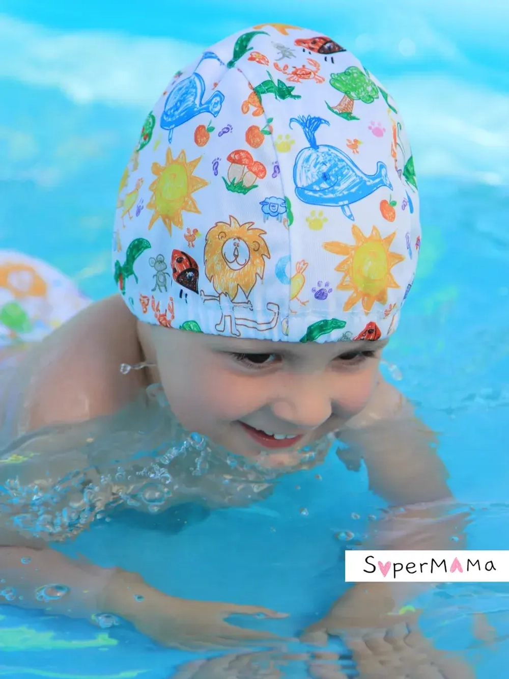 Шапочка для плавания детская непромокаемая для бассейна