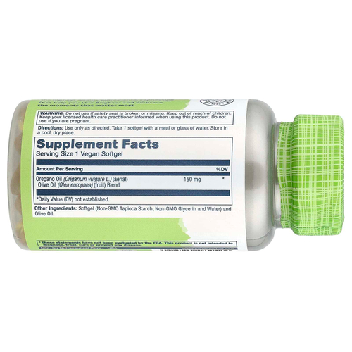 Solaray, True Herbs, масло орегано, 150 мг, 60 капсул