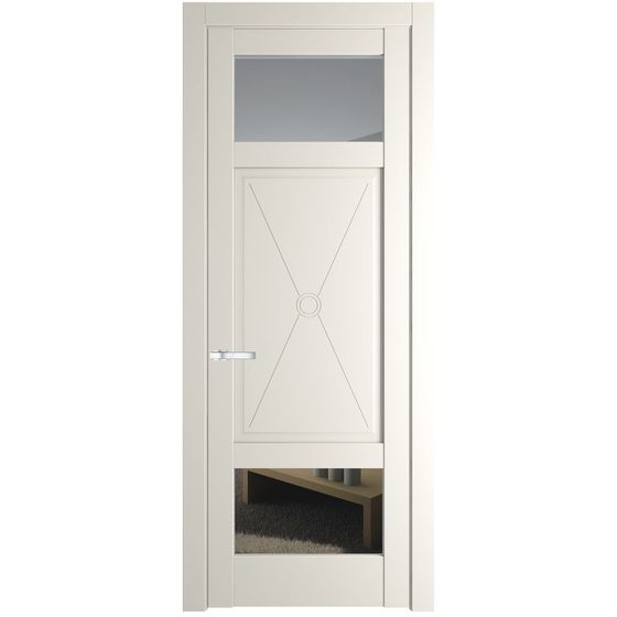 Фото межкомнатной двери эмаль Profil Doors 1.3.2PM перламутр белый стекло прозрачное