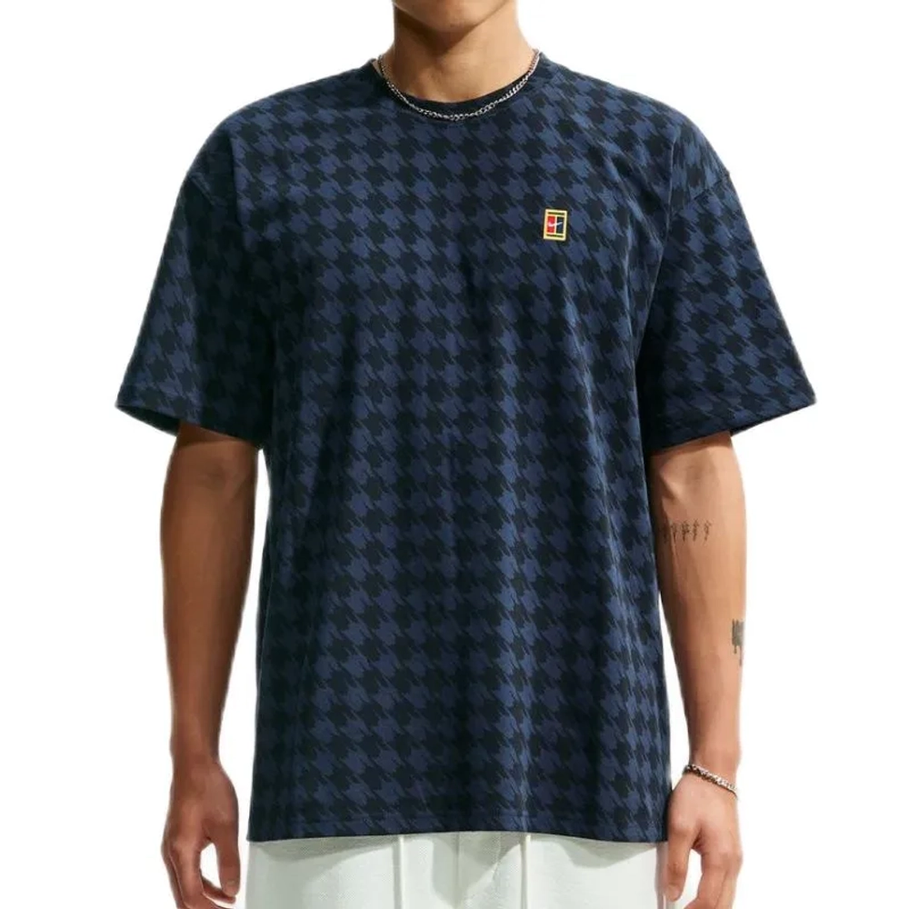 Мужская теннисная футболка Nike Club Rules Sportswear - black/obsidian