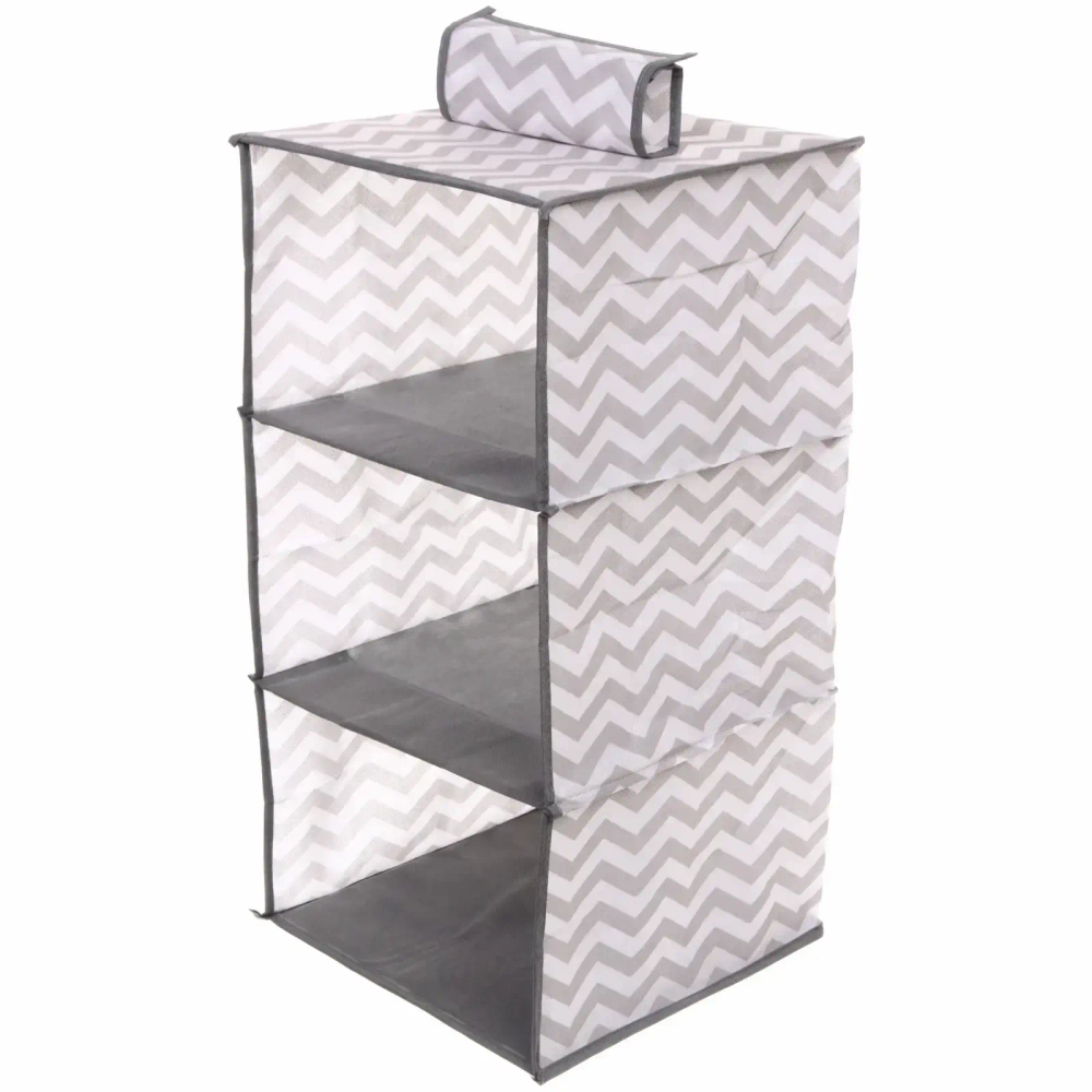 Кофр - органайзер подвесной «РОНА», цвет пыльно - серый, 3 отделения, 30*30*60см