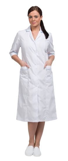 Халат женский "Ника" (белый/морская волна)