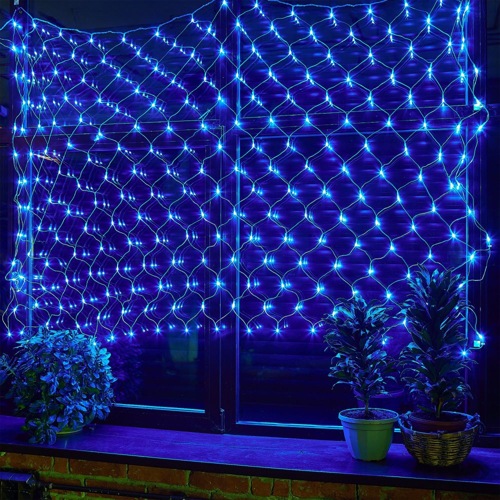 ULD-N2520-240-DTA BLUE IP20 Сетка светодиодная с контроллером. 240 светодиодов. 2.5х2 м. синяя. IP20. провод прозрачный