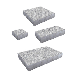 Тротуарная плитка ГРАНДО - Стоунмикс Белый с черным, комплект из 4 видов плит