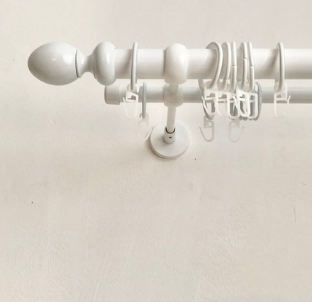 Карниз кованый для штор "Адель" d25/16 мм двухрядный, цвет белый