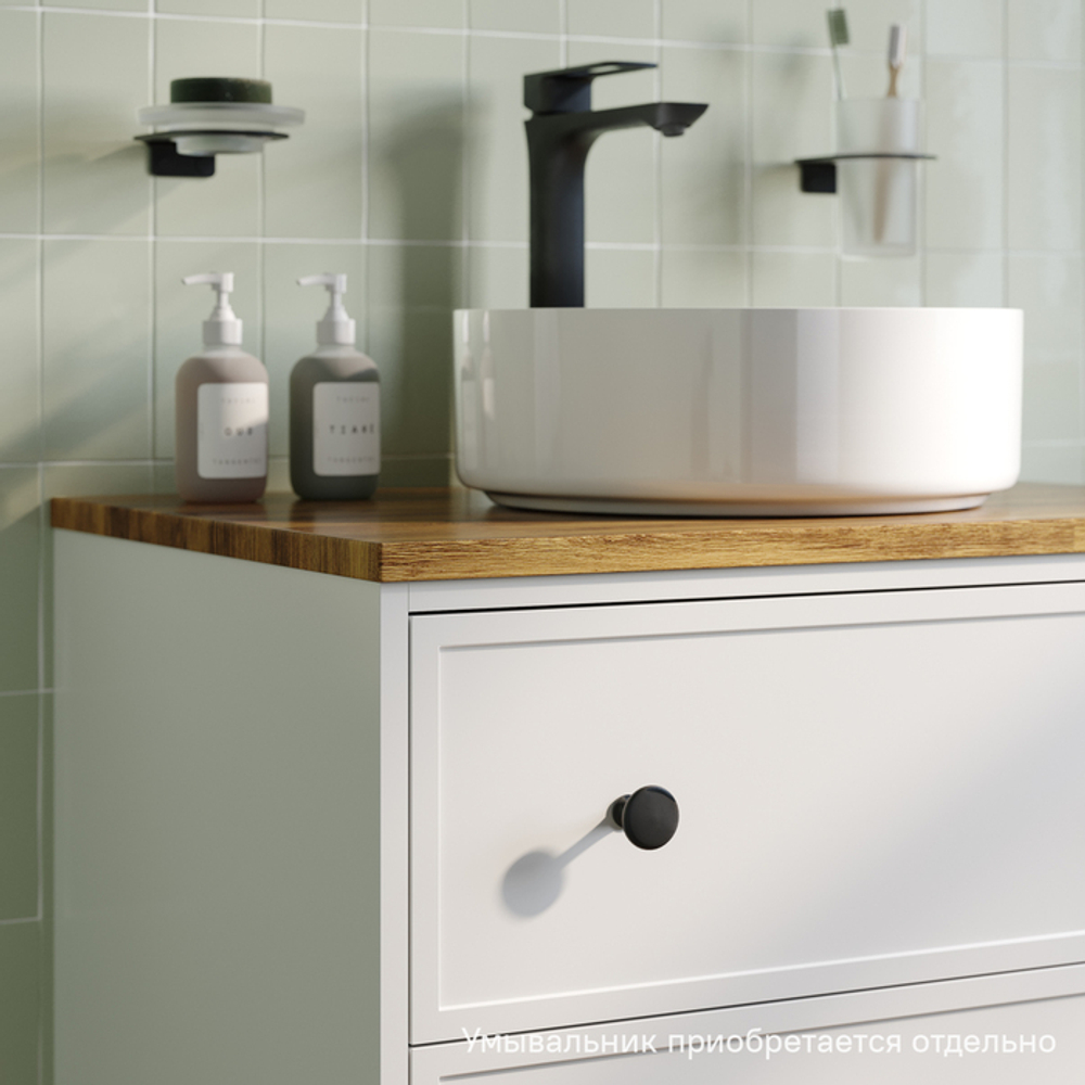 Тумба подвесная IDDIS Torr, со столешницей, 70 см, белый матовый, TOR70WBi95K