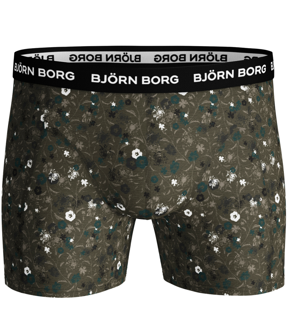 Мужские спортивные боксеры Björn Borg Shorts Sammy BB LA Flower - olive night