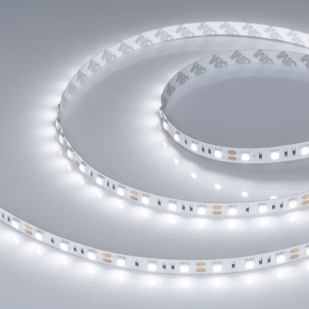 Светодиодная лента RT-B60-10mm 12V White6000 (14.4 W/m, IP20, 5060, 5m) (Arlight, 14.4 Вт/м, IP20) 012339(2)
