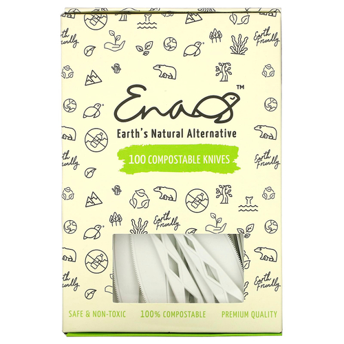Earth's Natural Alternative, Compostable Knifes, 100 Pack