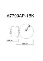 Настенный светильник Arte Lamp VINCENT A7790AP-1BK