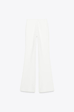 ZARA БРЮКИ FLARE ИЗ КРЕПА, БЕЛЫЙ