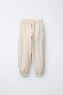 ZARA БРЮКИ BALLOON ИЗ ФУТЕРА, ЭКРЮ