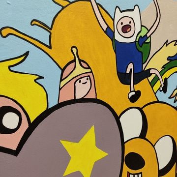 Картина авторская на холсте Время приключений Adventure Time (50х70см)