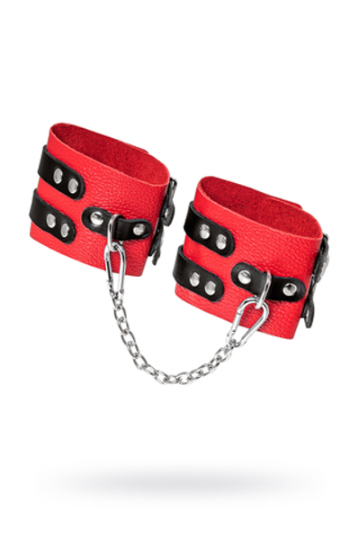 Оковы Pecado с двумя ремешками с люверсами красные 25 см
