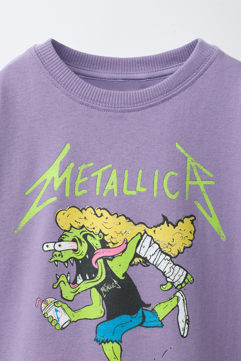 ZARA ФУТБОЛКА С ПРИНТОМ METALLICA ©, СВЕТЛО-СЕРЫЙ