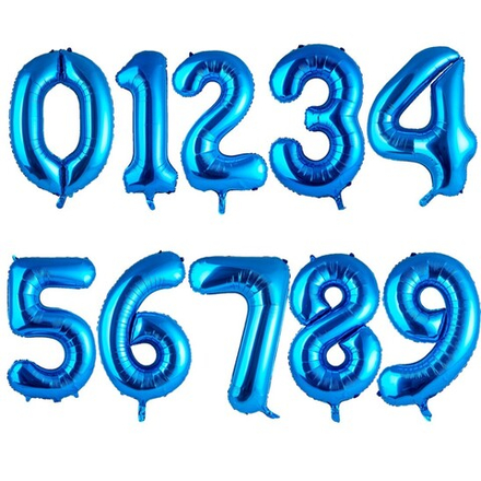 Фольгированные цифры в синем цвете 66 см / 102 см