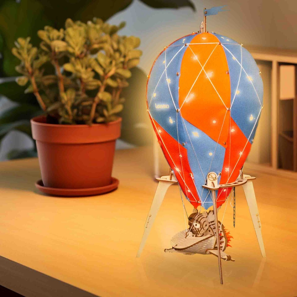 Деревянный конструктор Ночник воздушный шар "Созвездие панды" (Lemmo)