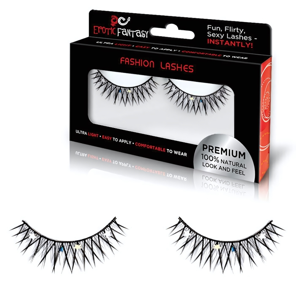 Накладные ресницы с украшением Silver Star (Цвет: черный)