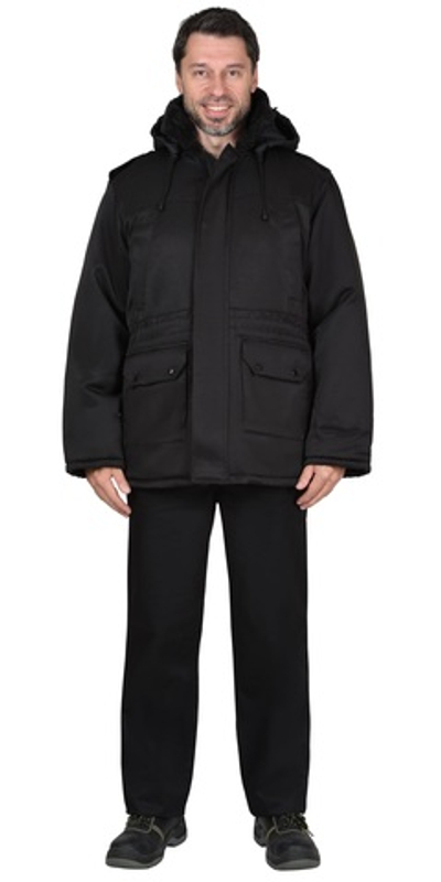 Куртка Охранника зимняя удлиненная, черная