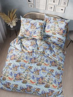 Наволочка комплект 2шт перкаль Сказка "Сказки севера" 30х30 см на молнии