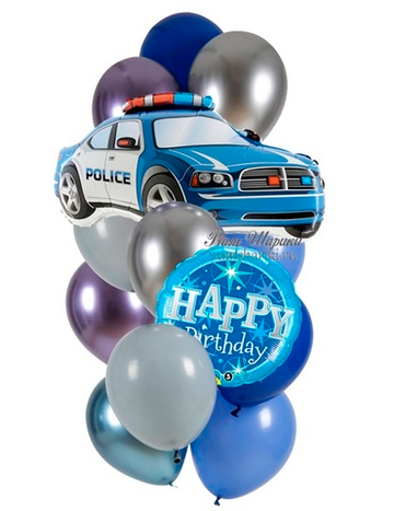 Букет шаров "Полицейская машина на День Рождения"