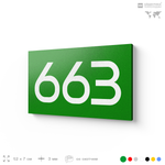 Номер на дверь 663, табличка на дверь для офиса, квартиры, кабинета, аудитории, склада, зеленая 120х70 мм, Айдентика Технолоджи