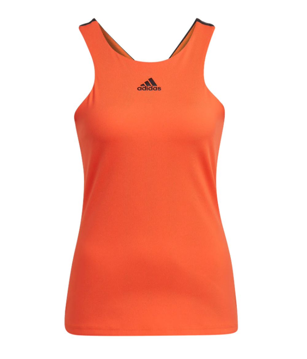 Женский топ теннисный Adidas Y-Tank W - impact orange/black