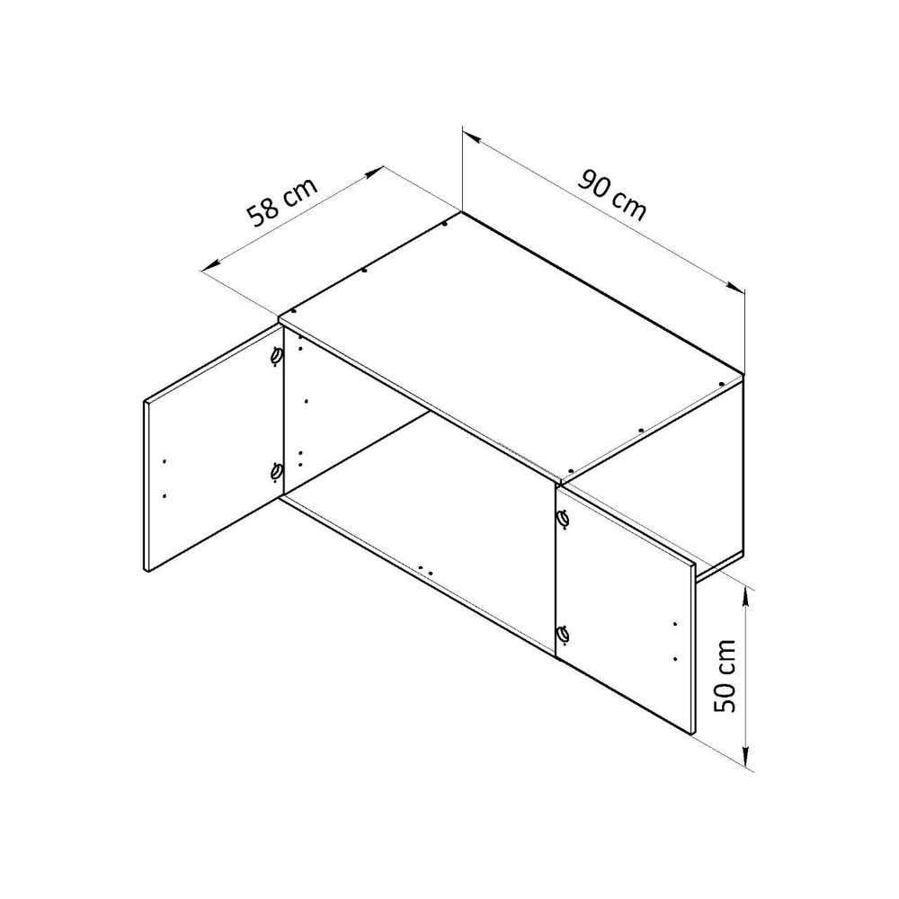 Dipriz Антресоль на шкаф Моби, 2 двери, 90х58х50 см