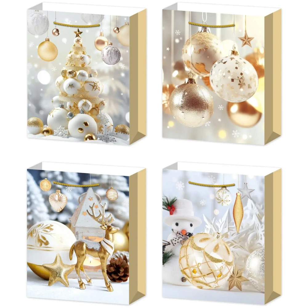Пакет подарочный «Новогодние украшения» 23*18*10 см, микс