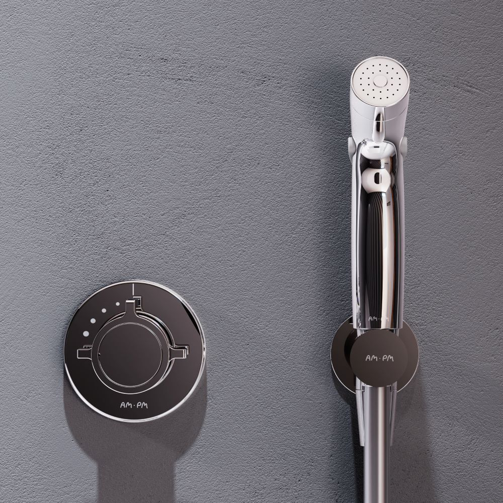 Смеситель с термостатом, монтируемый в стену с гигиеническим душем AM.PM X-Joy F0H85A400