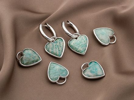 Подвеска "Сердце" 23,5мм, из амазонита