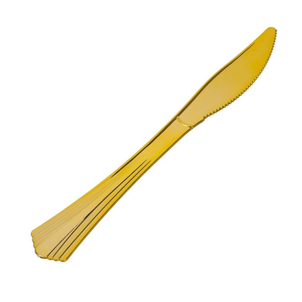 Нож пластиковый 18 см золотой Complement Shine, 6 шт/уп