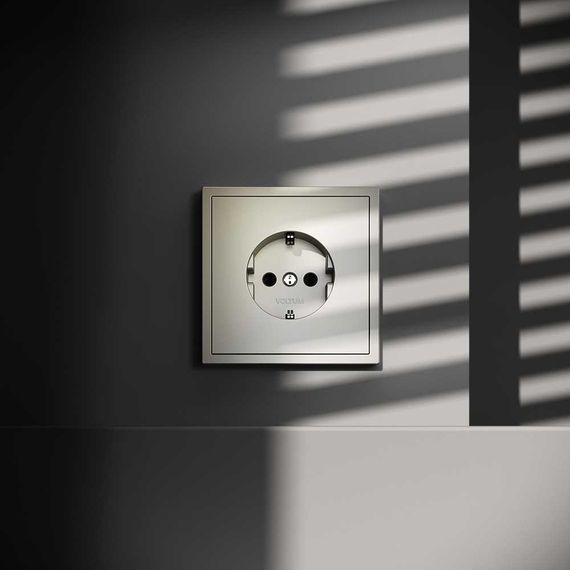 Розетка встраиваемая Voltum S70 с заземлением 16А, (шелк) VLS040104