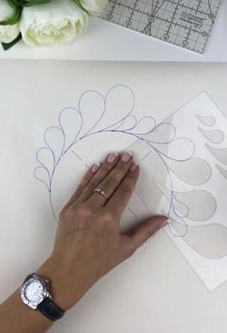 Шаблон для стежки  и аппликации "Перышки" (арт. T43)