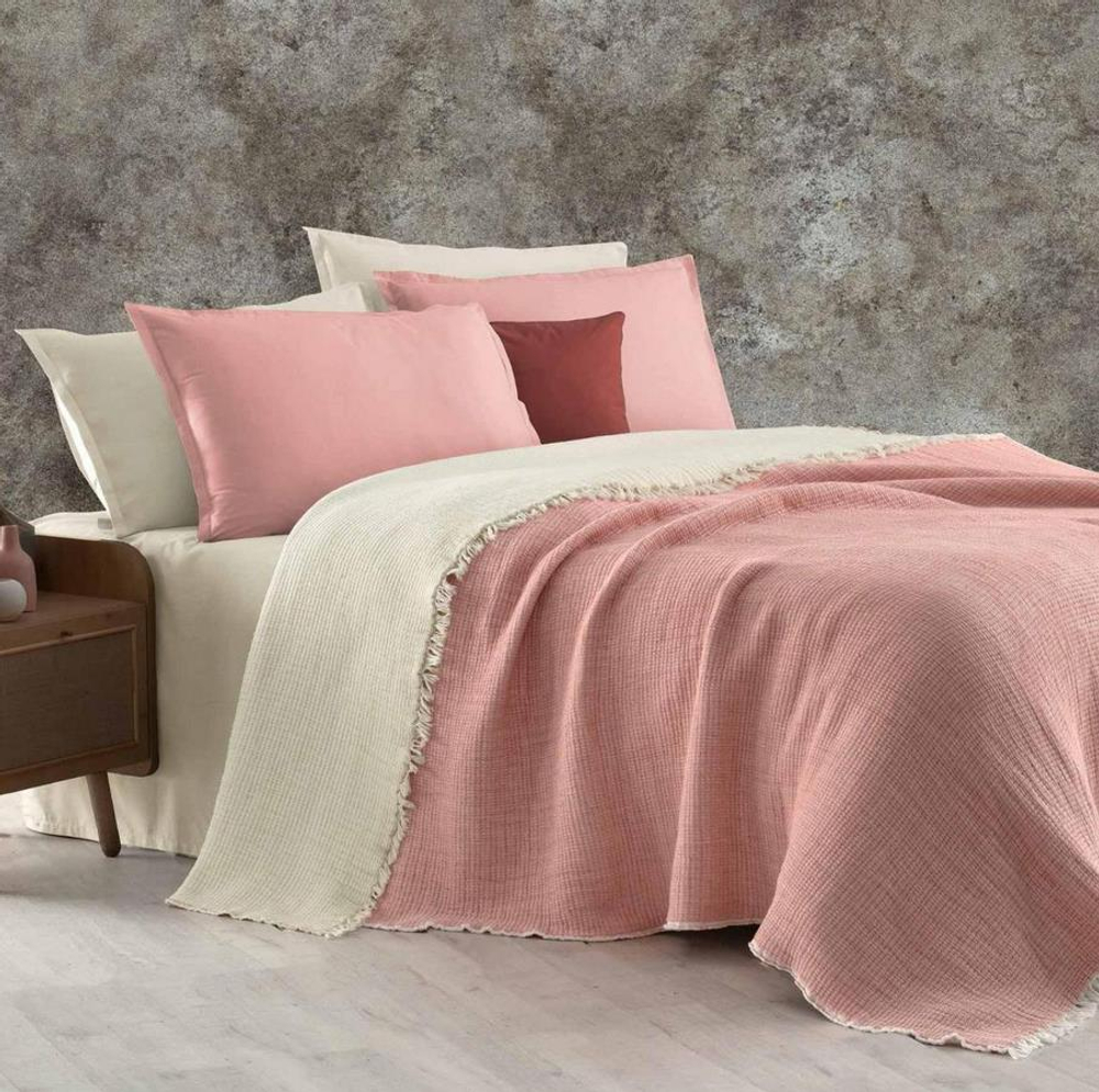 Покрывало муслин BOWIE розовый 180*220 см