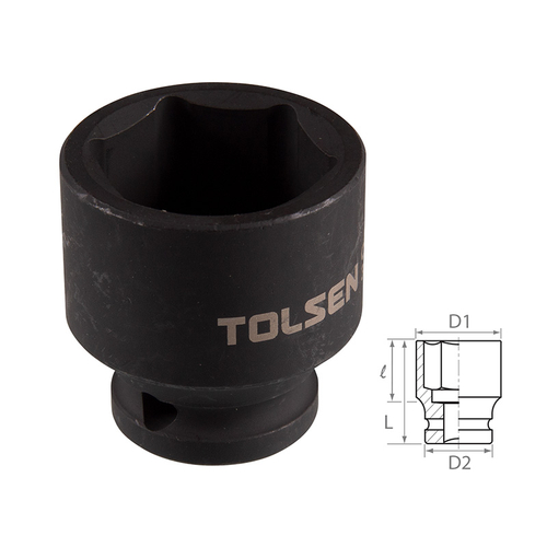 TOLSEN (TT18232) Головка торцевая ударная шестигранная 1/2", 32 мм