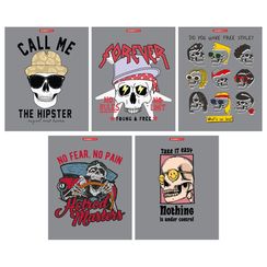 Dəftər \ Тетрадь 48 листов А5 клетка Веселые черепа (ассорти)