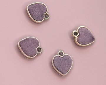 Подвеска сердце(мех) 12х19 мм сиреневый