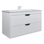 Тумба с раковиной для ванной Uperwood Modul 100 см, подвесная, матовая, белая/графит