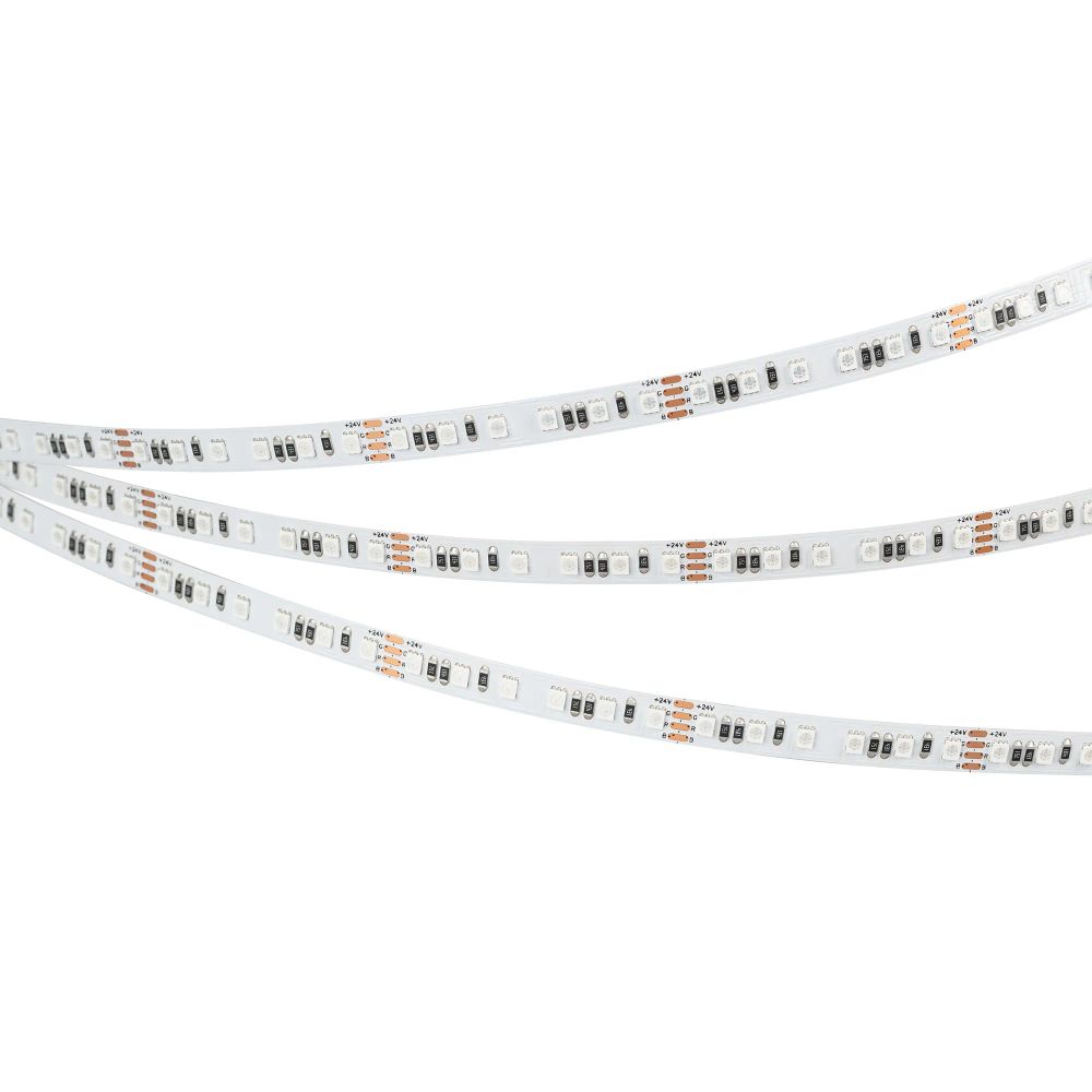 Светодиодная лента RT-A120-8mm 24V RGB (12 W/m, IP20, 2835, 5m) (Arlight, 5 лет) 042905