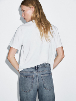 Massimo Dutti Джинсы со средней посадкой и широкими штанинами, голубой