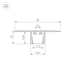 Профиль PDS-T-HIDE-2000 (Arlight, Алюминий) 035014