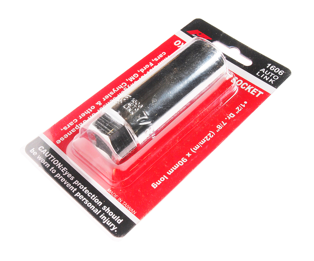 Головка для снятия датчика кислорода 1/2"х22мм 7/8" глубина 90мм,паз 7мм JTC