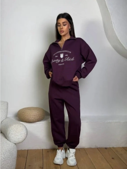 Женский спортивный костюм oversize, трикотаж без начеса