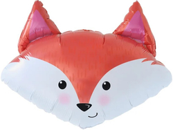 Шар с клапаном (12''/30 см) Мини-фигура, Лиса, 5 шт. в уп.