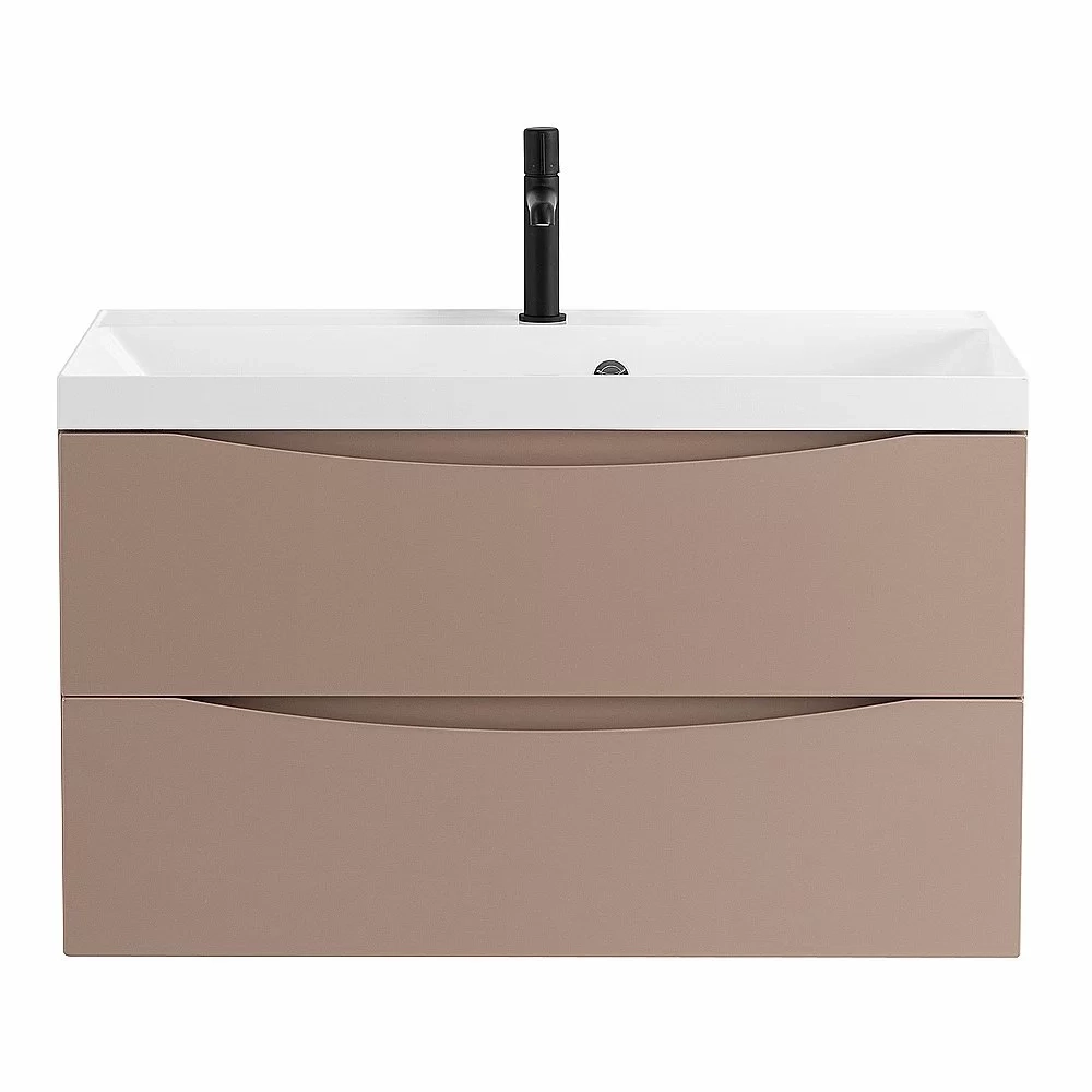 Тумба с раковиной Belbagno MARINO 80 2C-SO/BB800/450-LV-MR-AST Capucino Lucido
