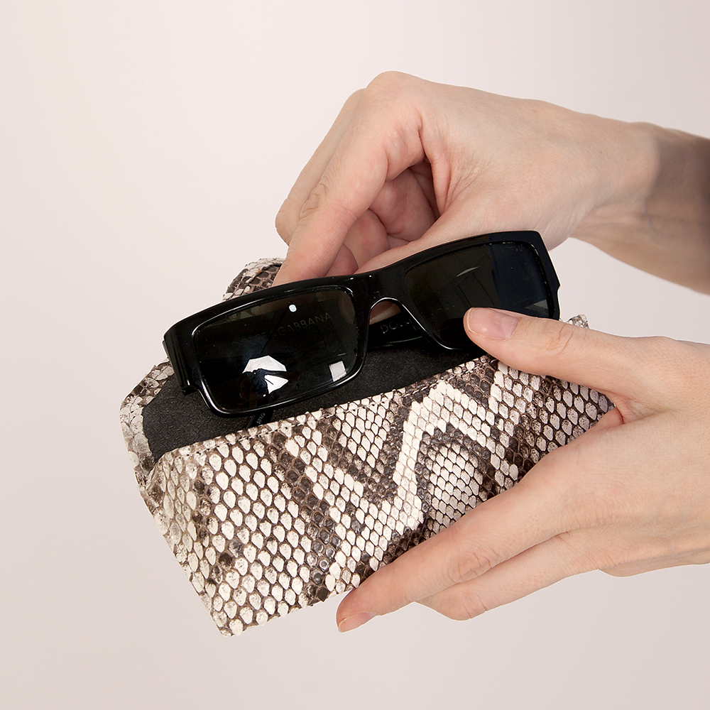 Футляр для очков Vision из кожи питона, цвета натур